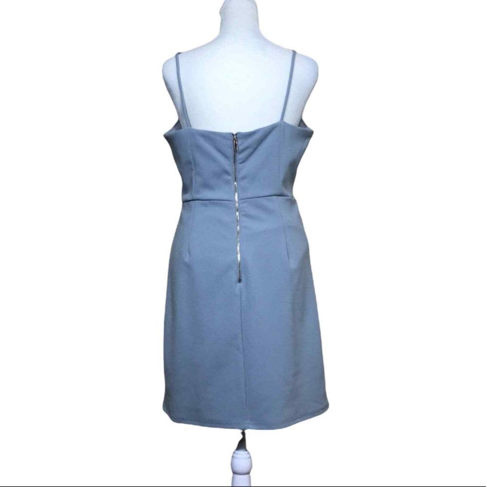 She + Sky Dress Womens Large Blue Slate Sleeveless Strappy Mini A Line - Picture 3 of 8